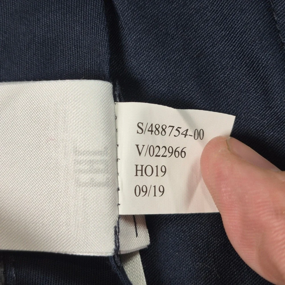 Banana Republic Dress Pants Mens 32x32 Blue Black Houndstooth Wool Tapered Fit